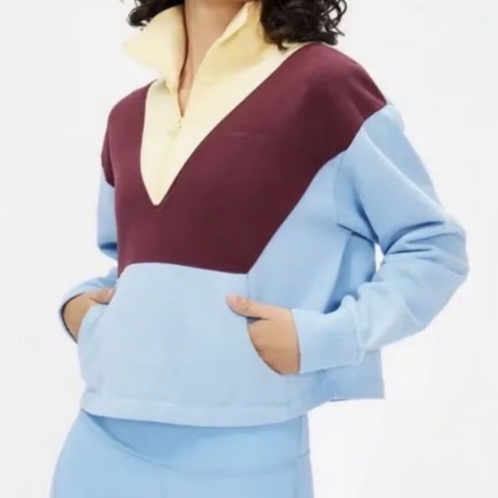 NEW Outdoor Voices Limited Edition 1/4 Zip Sweatshirt colorblock size S